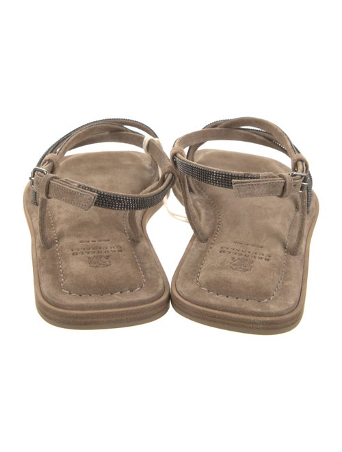Brunello Cucinelli Monili Suede Sandals