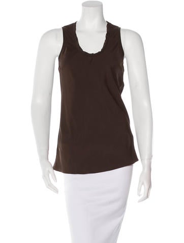 Brunello Cucinelli V-Neck Silk Top