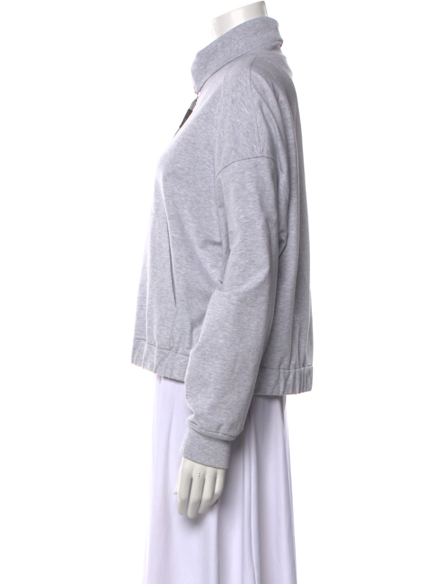 Brunello Cucinelli Mock Neck Long Sleeve Sweatshirt