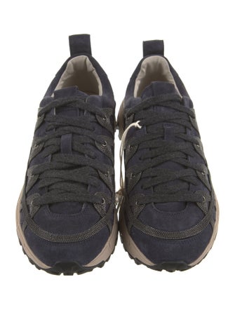 Brunello Cucinelli Monili Suede Athletic Sneakers