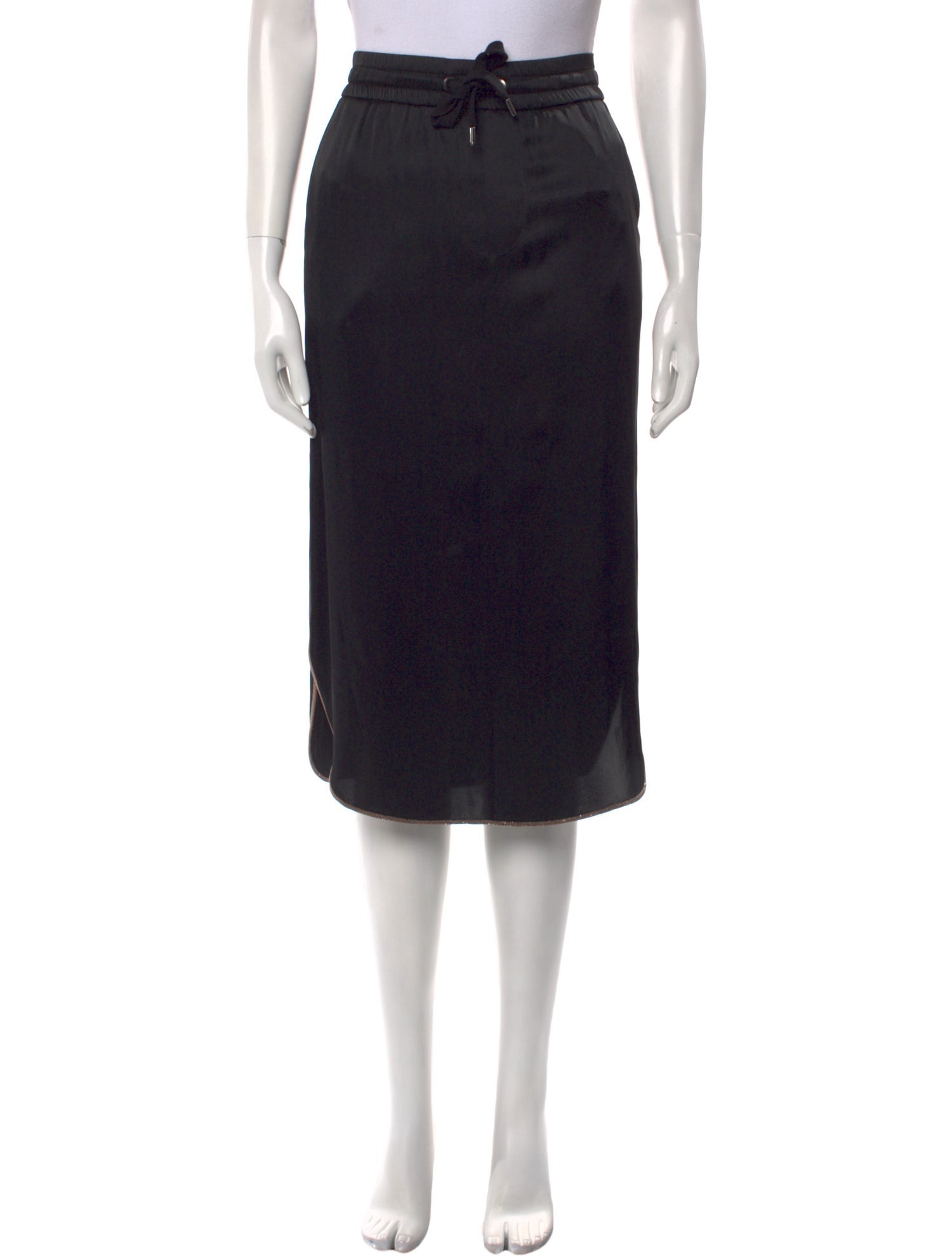 Brunello Cucinelli Satin Midi Length Skirt