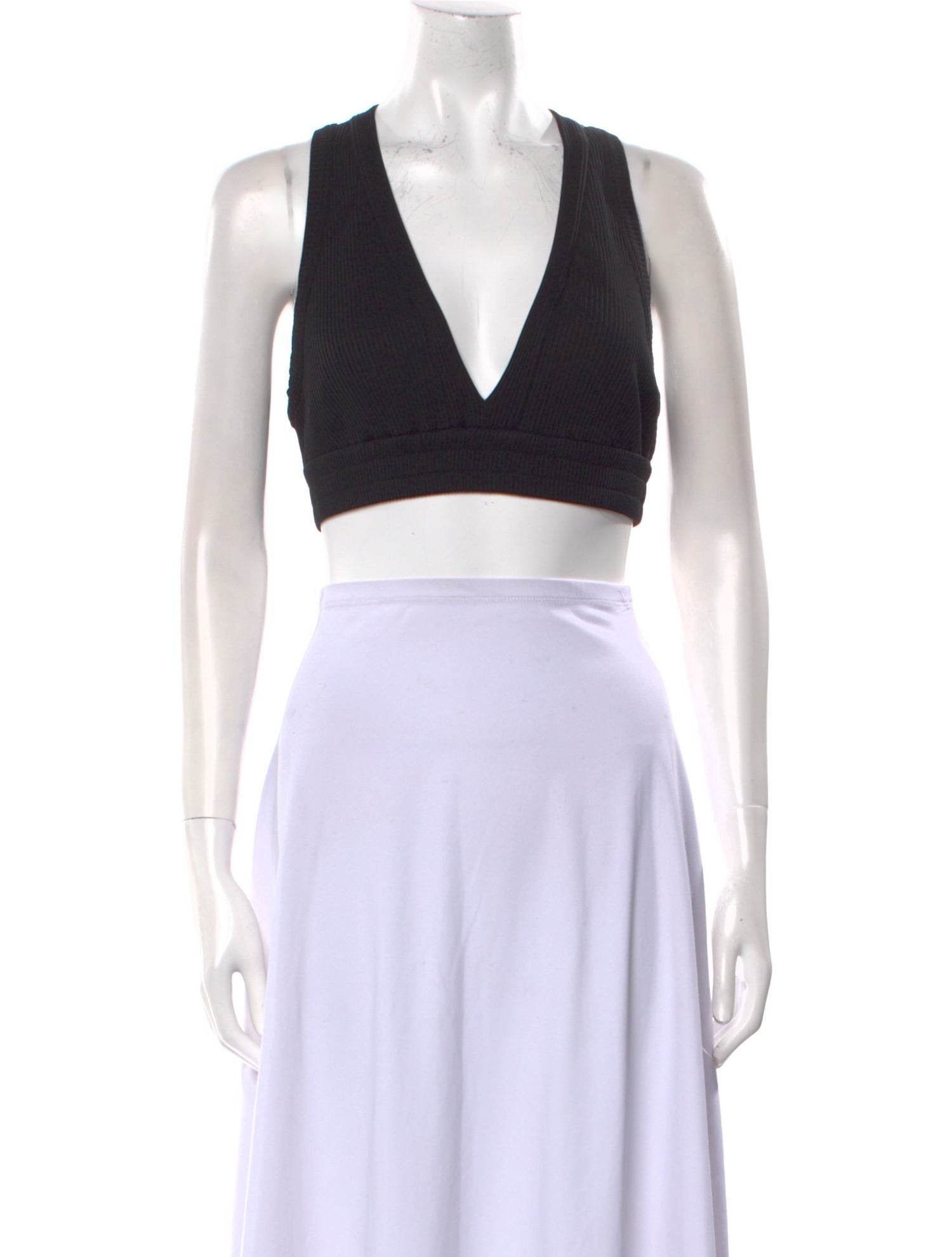 Brunello Cucinelli V-Neck Sleeveless Crop Top
