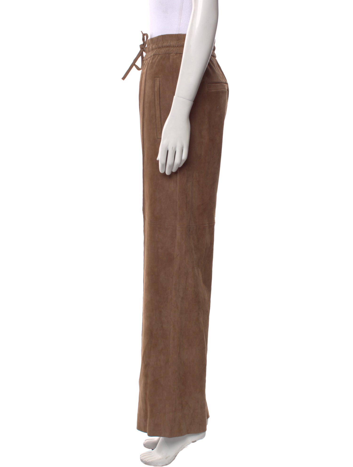 Brunello Cucinelli Leather Wide Leg Pants