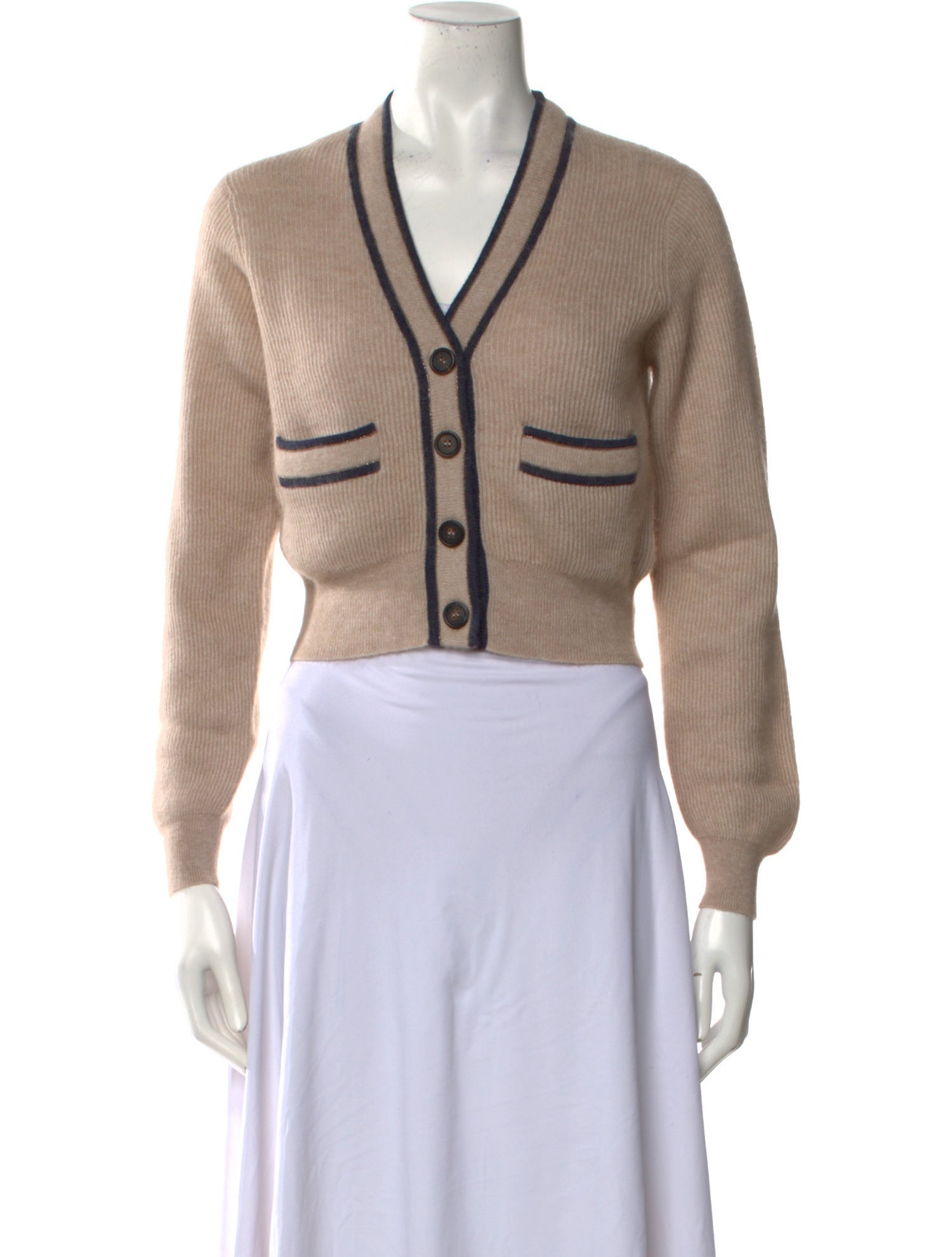 Brunello Cucinelli Striped V-Neck Sweater