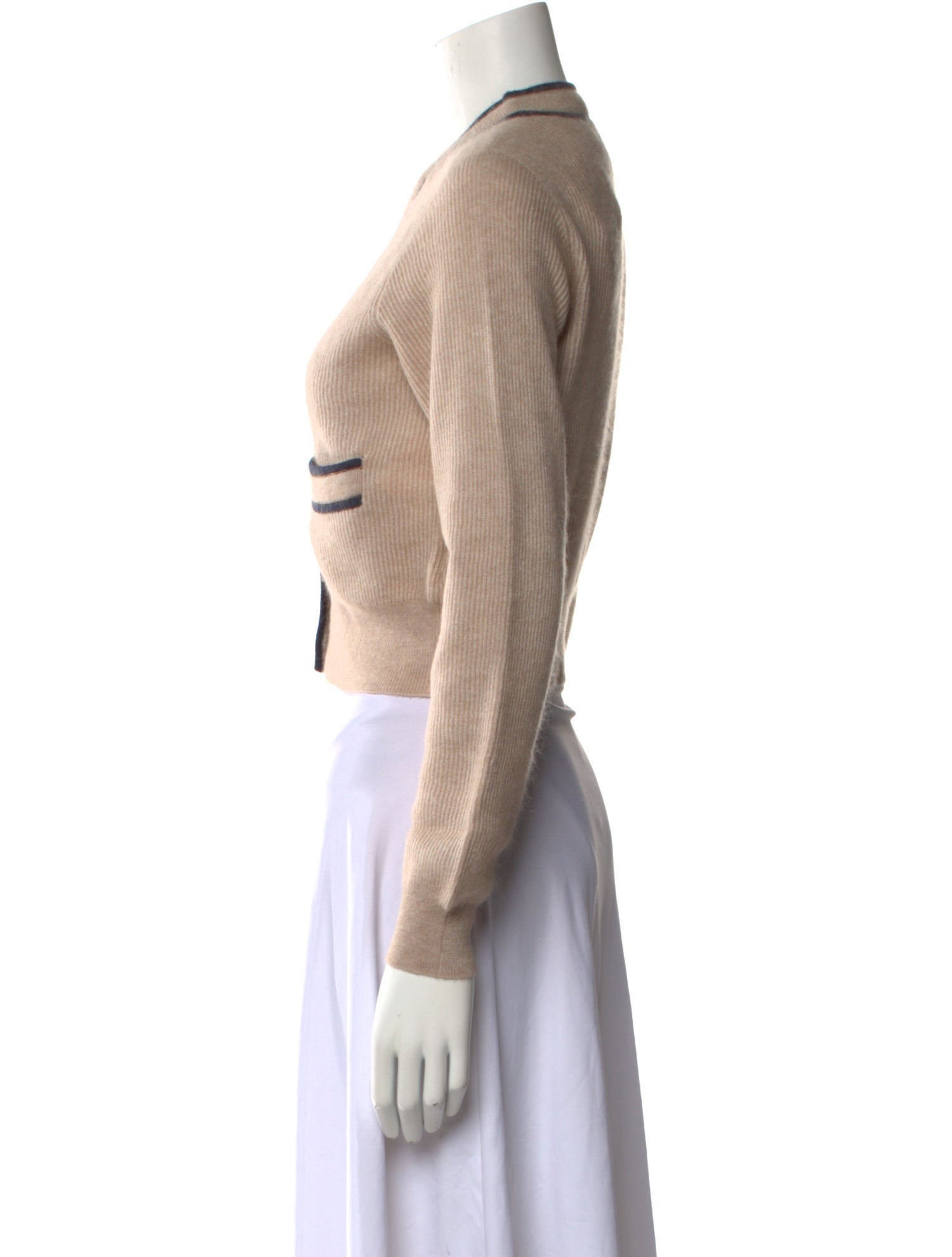 Brunello Cucinelli Striped V-Neck Sweater