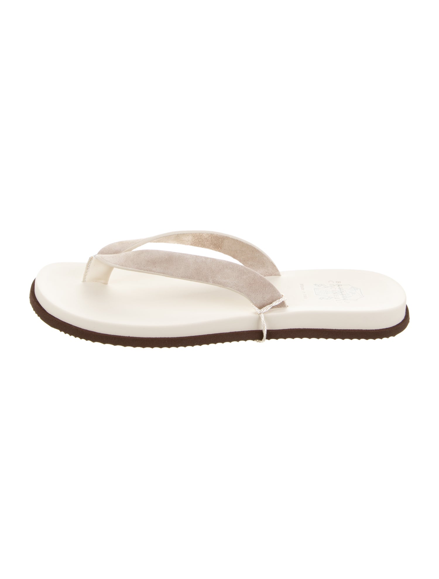 Brunello Cucinelli Suede Flip Flops w/ Tags