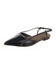 Brunello Cucinelli Leather Beaded Accents Slingback Flats