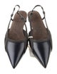 Brunello Cucinelli Leather Beaded Accents Slingback Flats