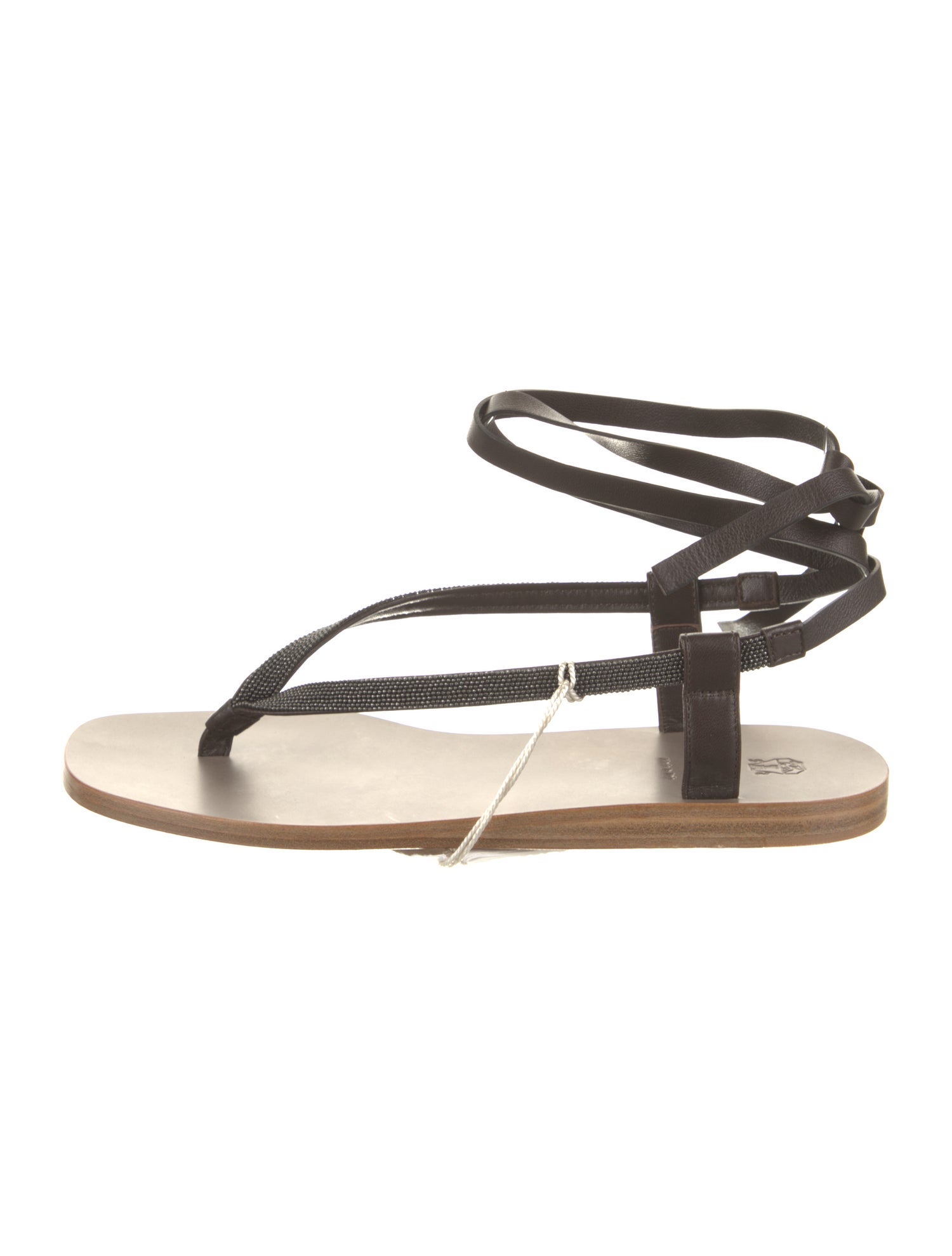 Brunello Cucinelli Leather Slingback Sandals