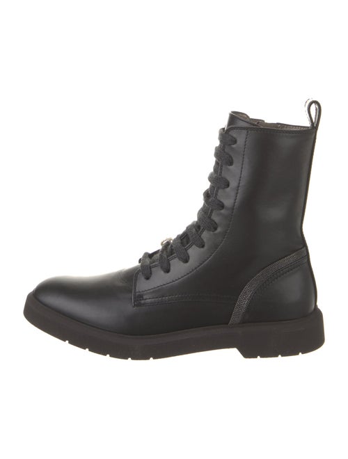 Brunello Cucinelli Leather Combat Boots