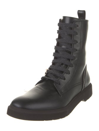 Brunello Cucinelli Leather Combat Boots