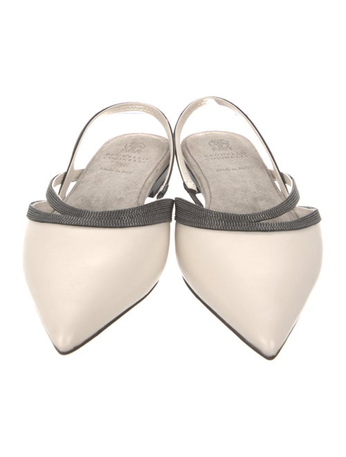 Brunello Cucinelli Leather Beaded Accents Mules