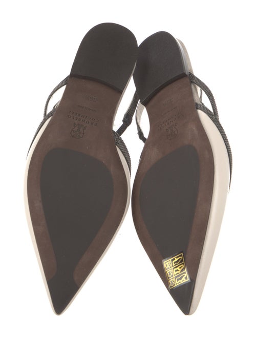 Brunello Cucinelli Leather Beaded Accents Mules