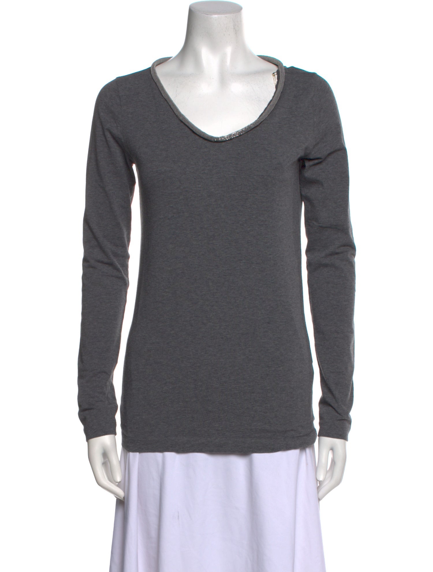 Brunello Cucinelli Scoop Neck Long Sleeve T-Shirt w/ Tags