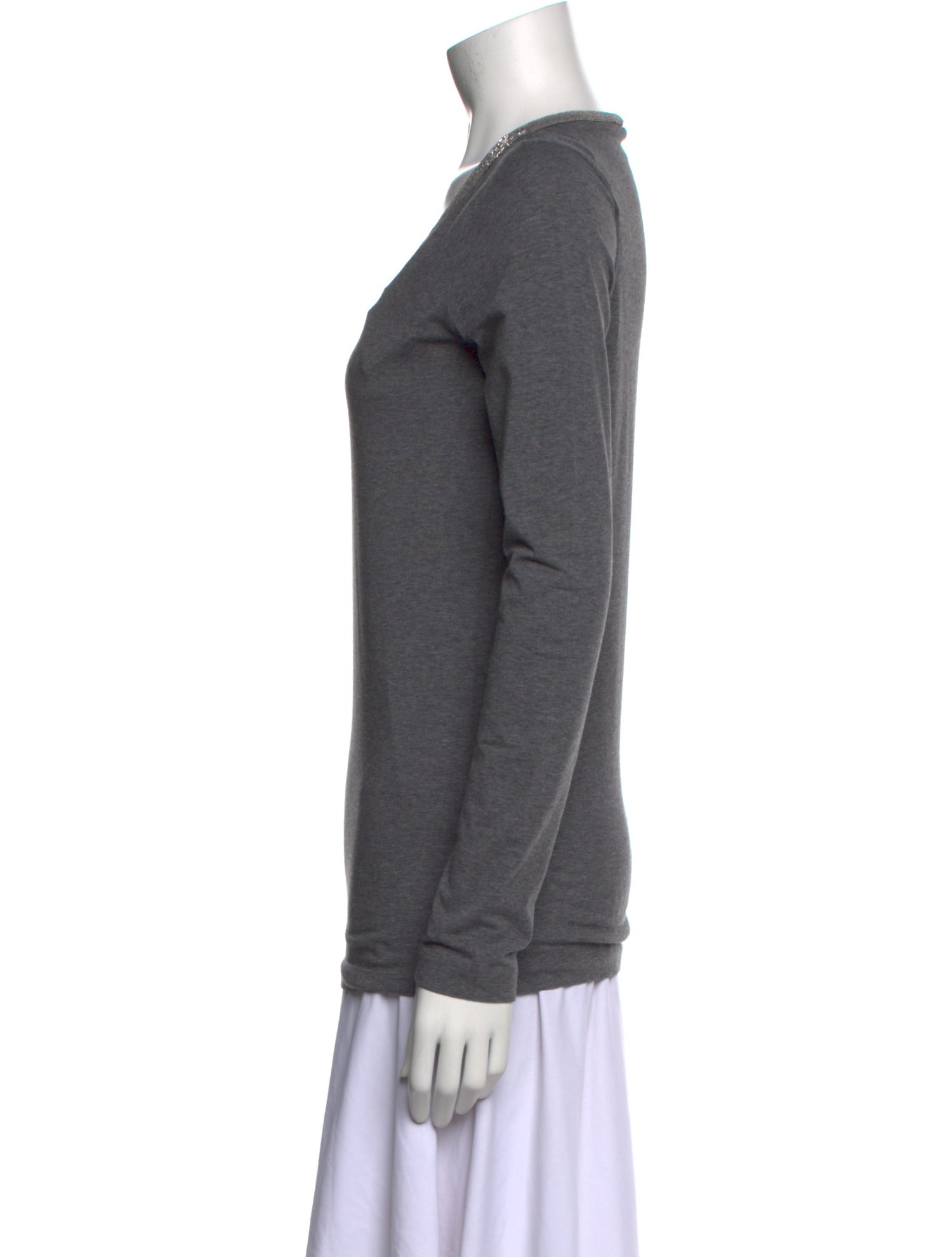 Brunello Cucinelli Scoop Neck Long Sleeve T-Shirt w/ Tags