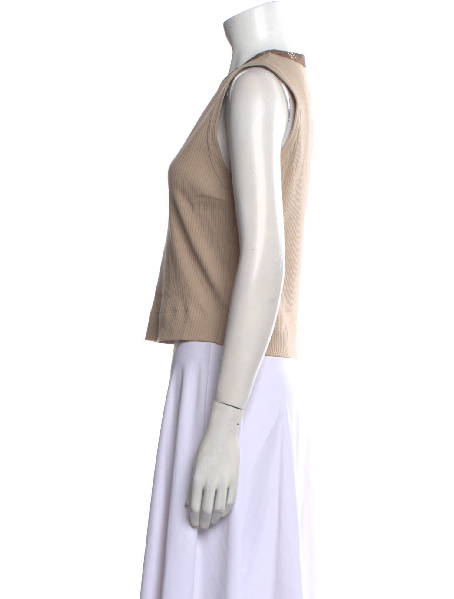 Brunello Cucinelli V-Neck Sleeveless Crop Top w/ Tags