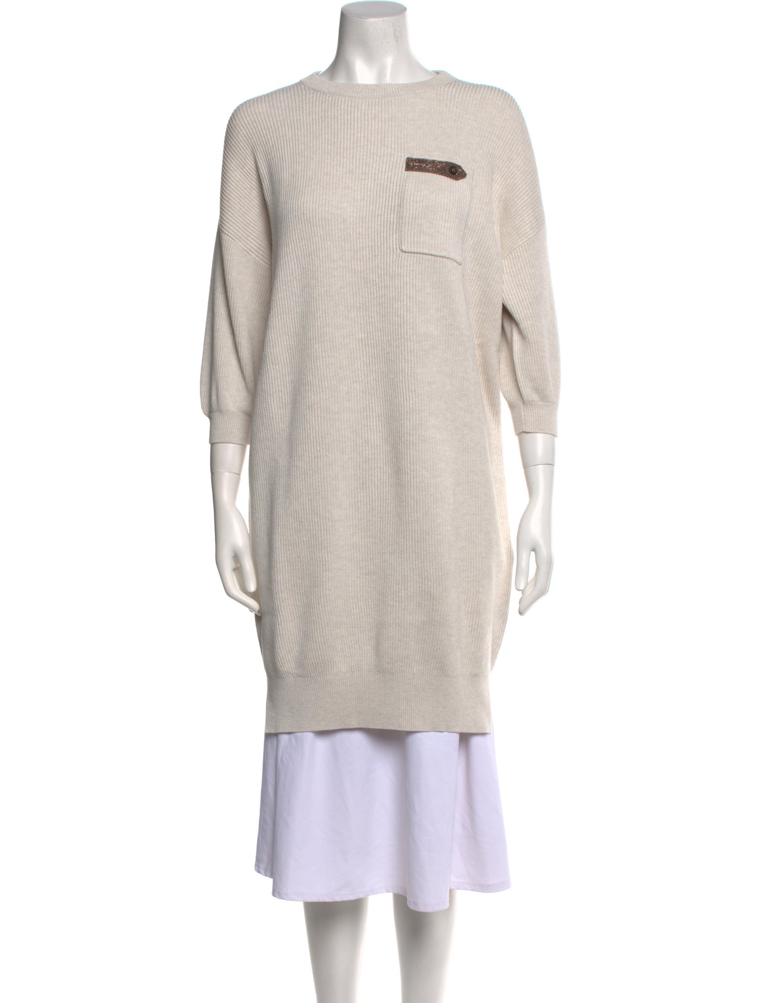 Brunello Cucinelli Bateau Neckline Mini Dress w/ Tags