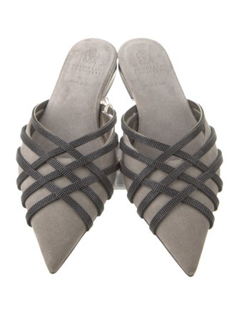 Brunello Cucinelli Suede Printed Mules