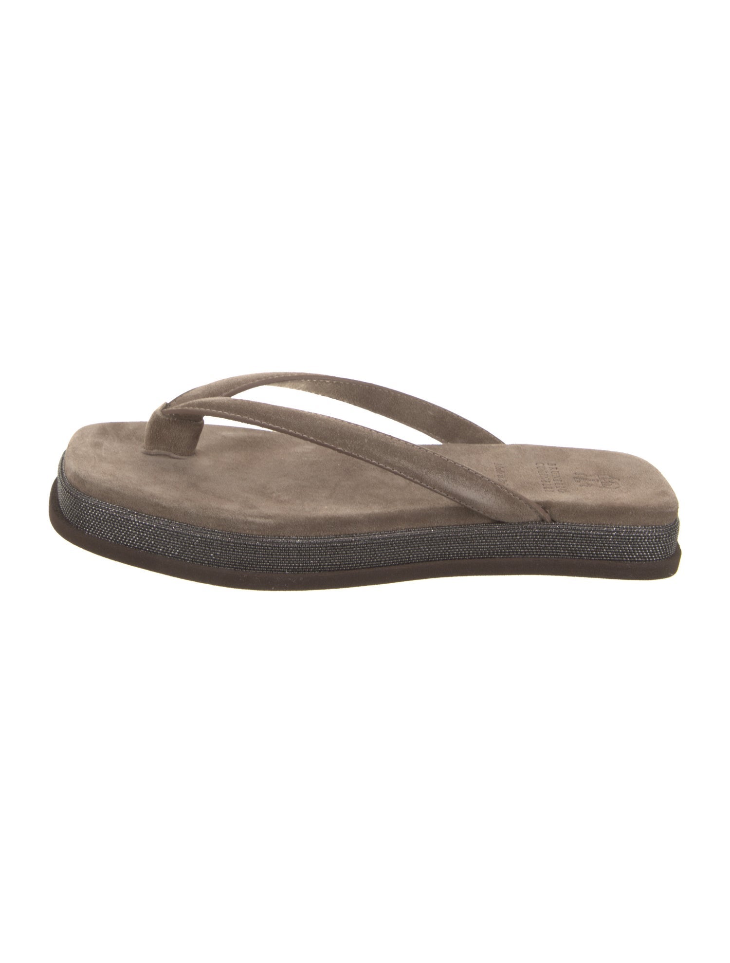 Brunello Cucinelli Suede Flip Flops