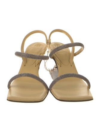Brunello Cucinelli Leather T-Strap Sandals