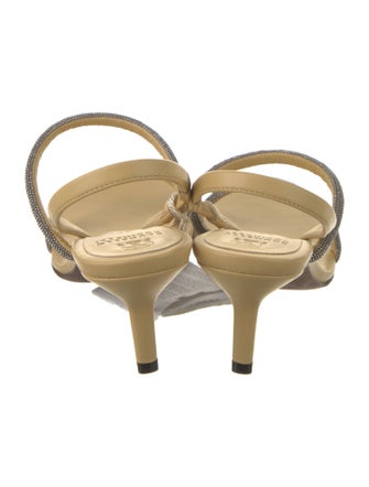 Brunello Cucinelli Leather T-Strap Sandals