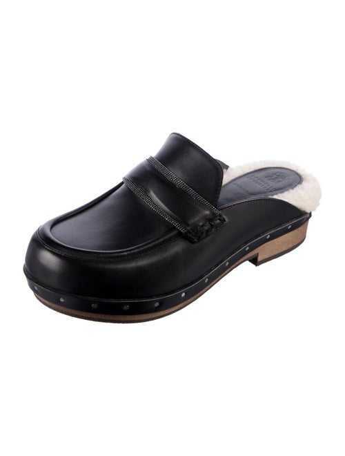 Brunello Cucinelli Monili Leather Slides