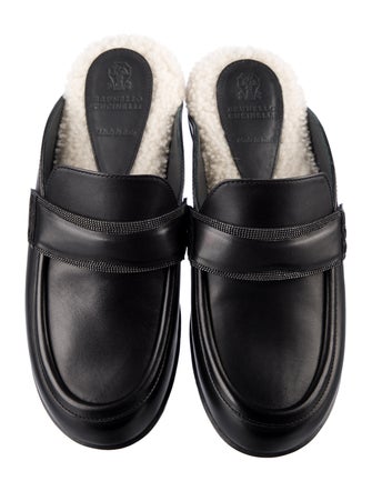 Brunello Cucinelli Monili Leather Slides