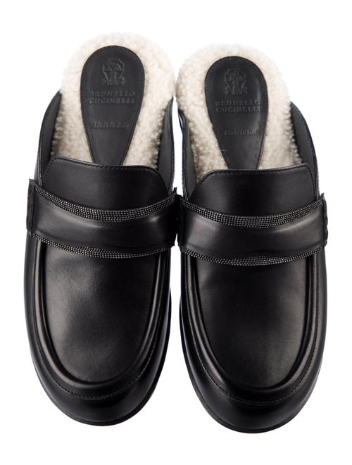 Brunello Cucinelli Monili Leather Slides