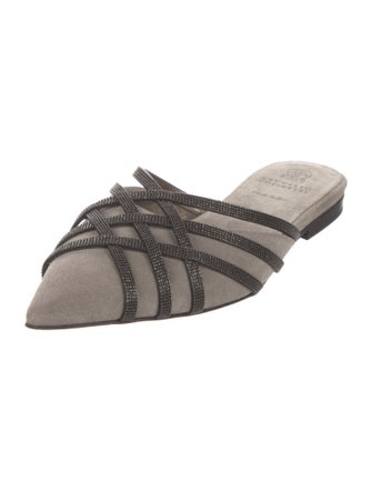 Brunello Cucinelli Suede Printed Mules