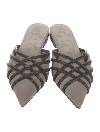 Brunello Cucinelli Suede Printed Mules