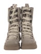 Brunello Cucinelli Suede Printed Combat Boots