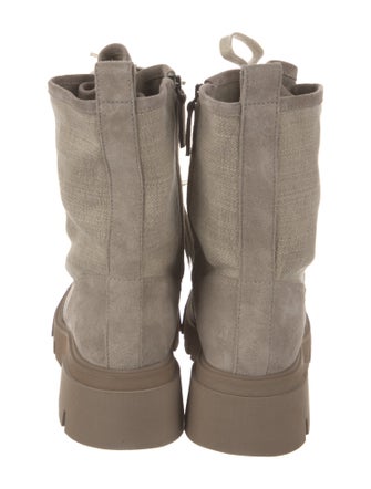 Brunello Cucinelli Suede Printed Combat Boots