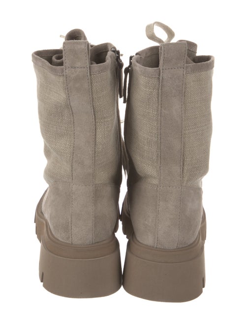 Brunello Cucinelli Suede Printed Combat Boots