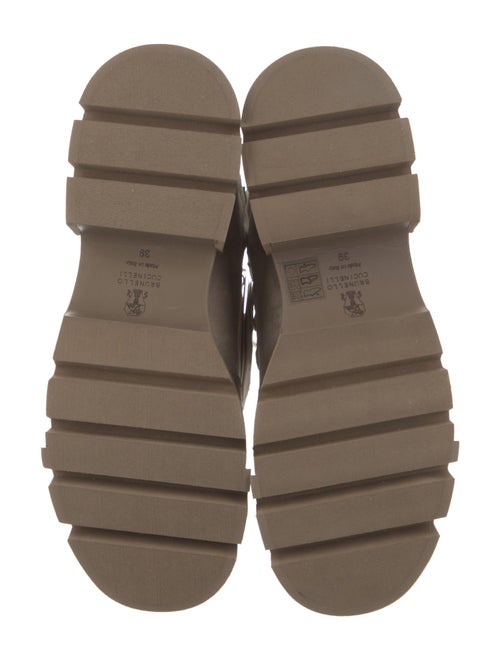 Brunello Cucinelli Suede Printed Combat Boots