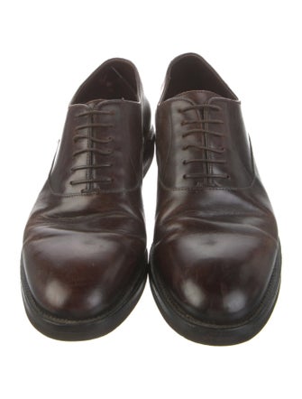 Brunello Cucinelli Leather Glitter Accents Oxfords