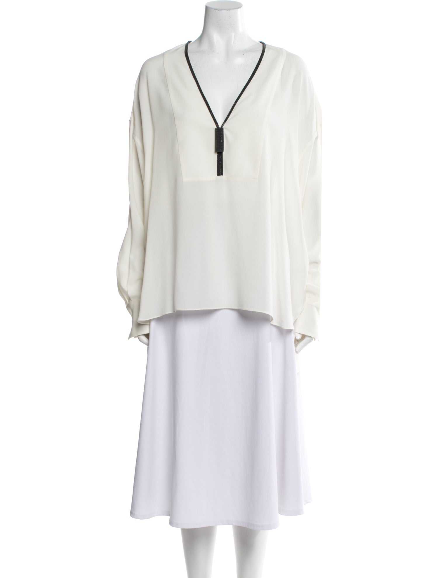 Brunello Cucinelli Silk V-Neck Tunic w/ Tags