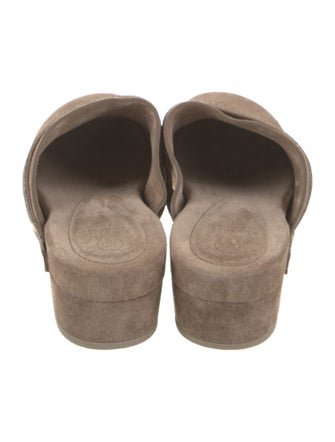 Brunello Cucinelli Suede Beaded Accents Mules