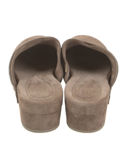 Brunello Cucinelli Suede Beaded Accents Mules