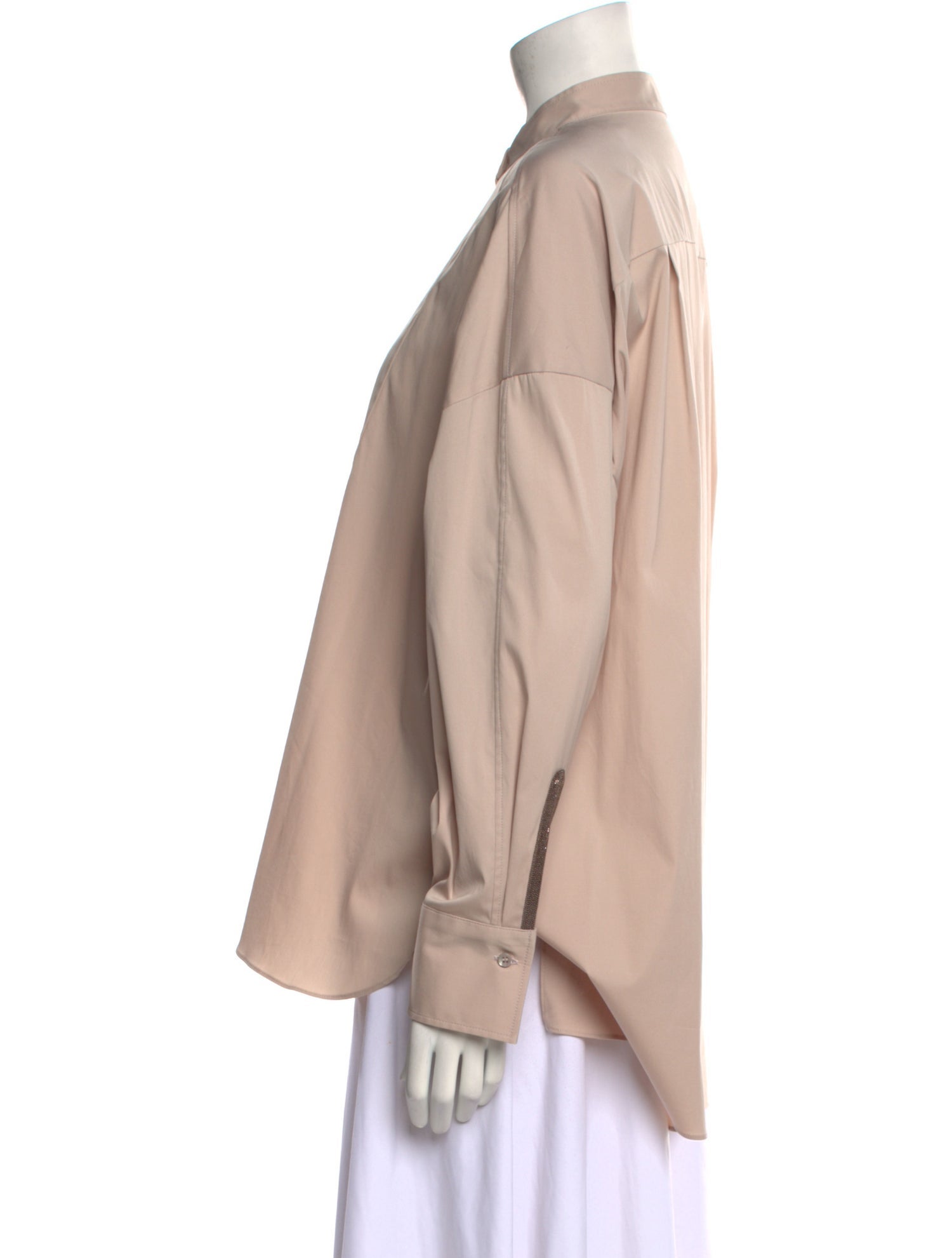 Brunello Cucinelli Mock Neck Long Sleeve Blouse w/ Tags