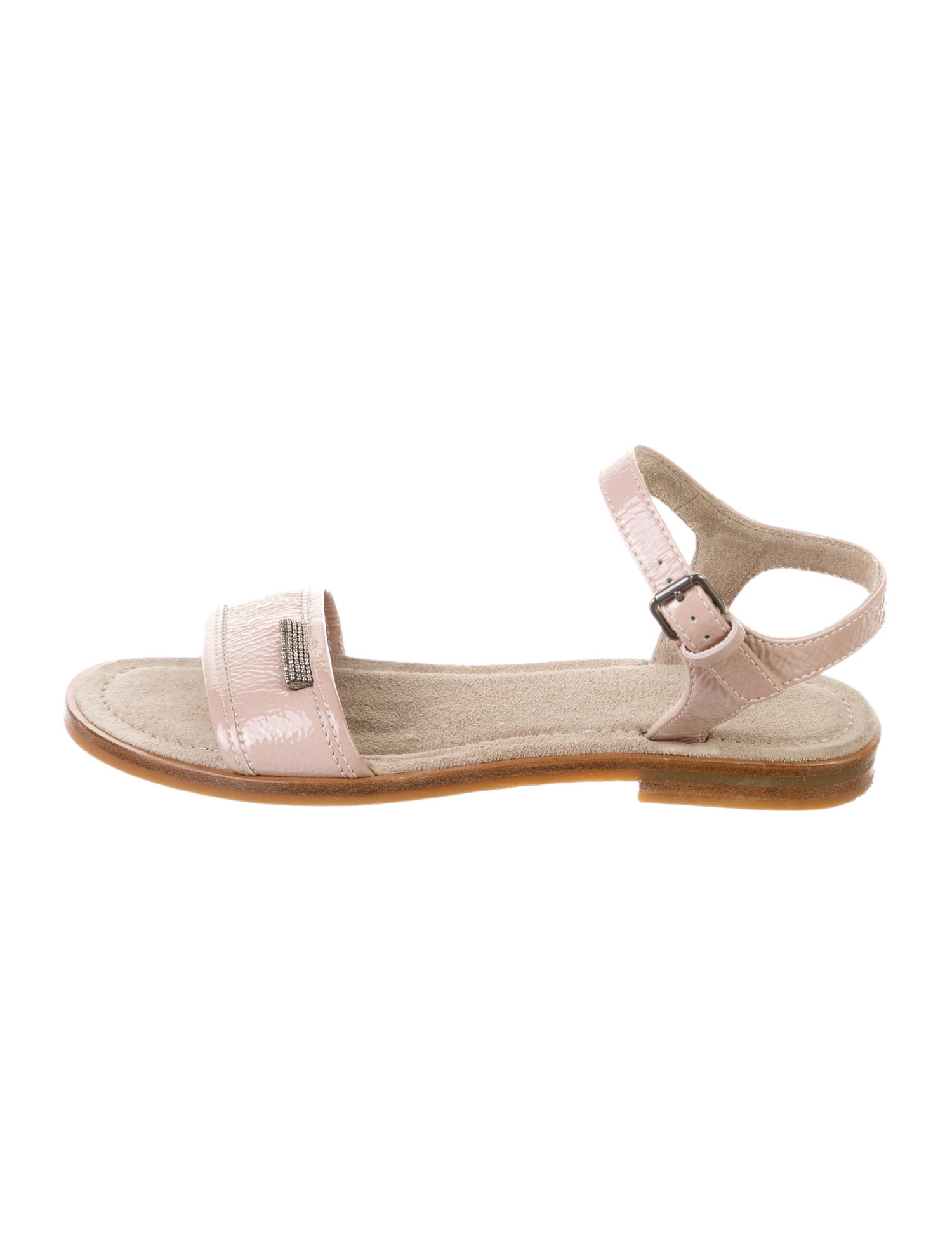 Brunello Cucinelli Girls' Suede Ankle Strap Sandals