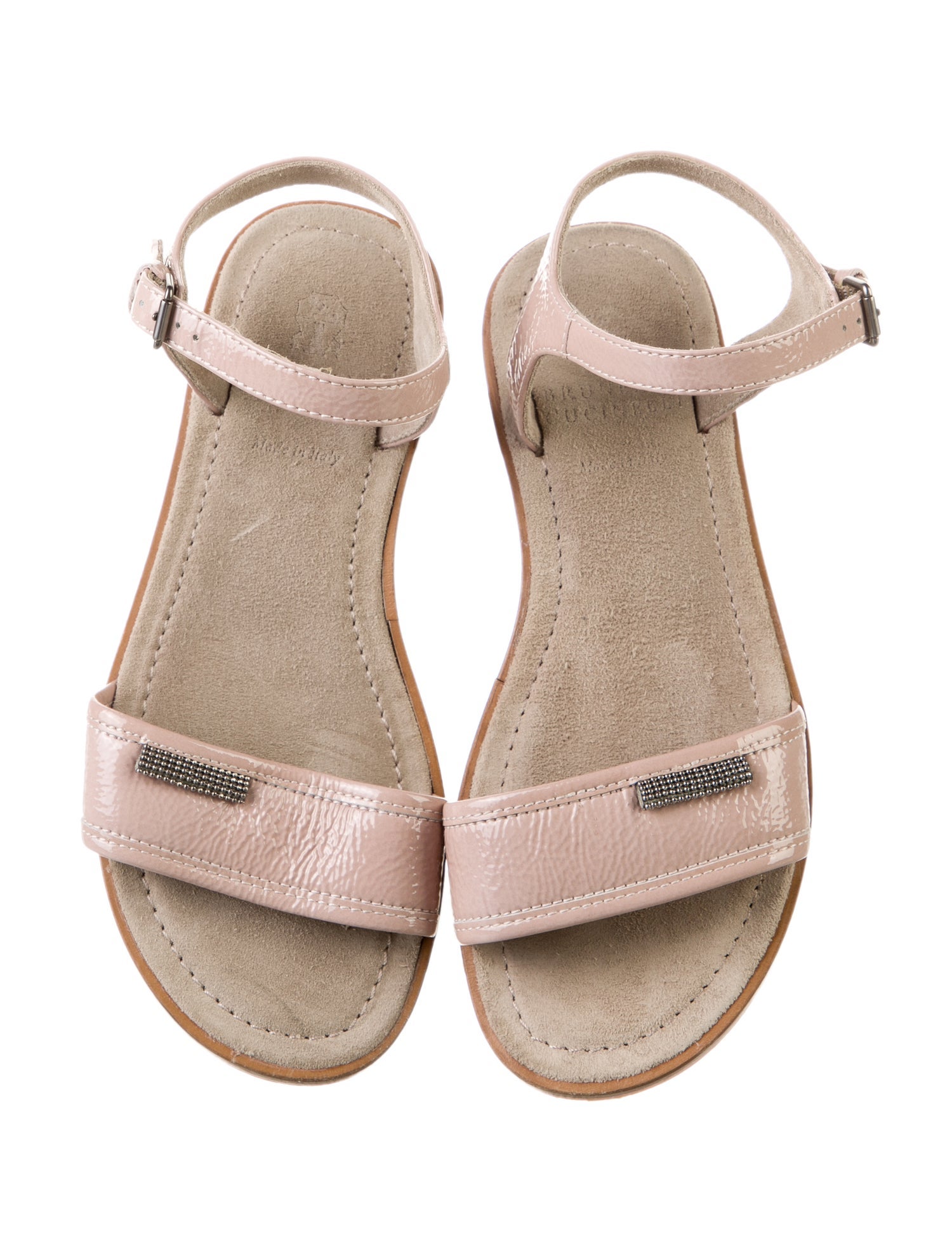 Brunello Cucinelli Girls' Suede Ankle Strap Sandals