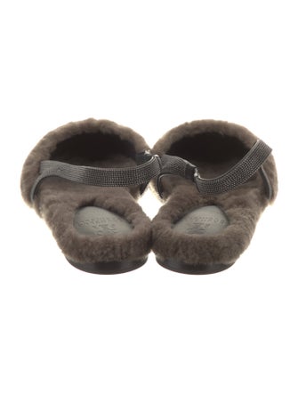 Brunello Cucinelli Shearling Slingback Flats