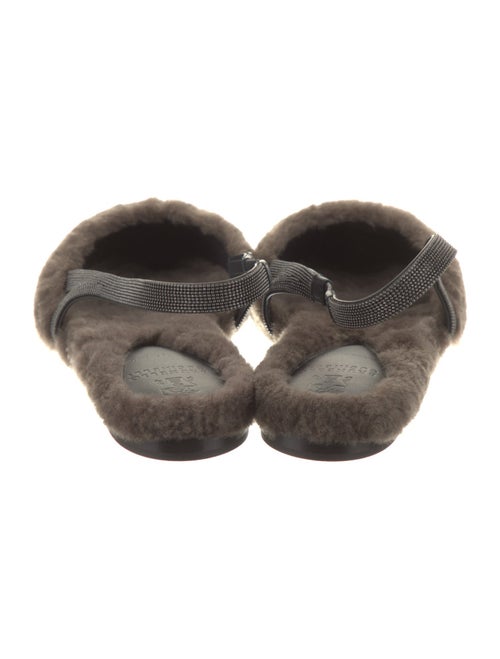 Brunello Cucinelli Shearling Slingback Flats