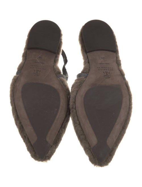 Brunello Cucinelli Shearling Slingback Flats