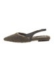 Brunello Cucinelli Faux Fur Beaded Accents Slingback Flats