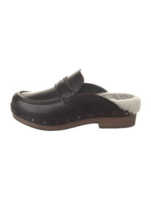 Brunello Cucinelli Leather Faux Fur Trim Mules