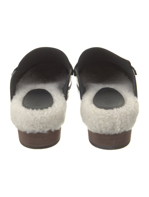 Brunello Cucinelli Leather Faux Fur Trim Mules