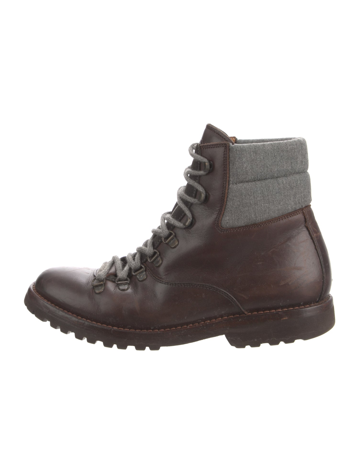 Brunello Cucinelli Leather Hiking Boots