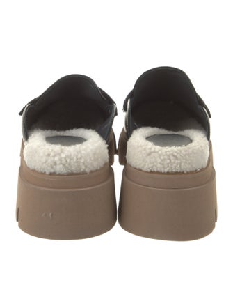 Brunello Cucinelli Leather Fur Trim Mules