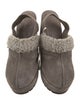 Brunello Cucinelli Suede Fur Trim Slingback Pumps